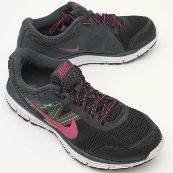 Nike Lunar Forever 4 Womens Running Shoes US 8 Black Pink Flywire Lunarlon - Picture 1 of 12